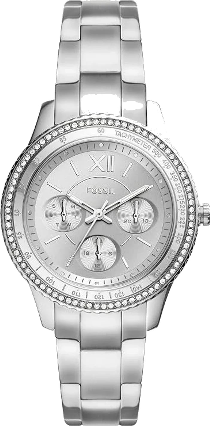 Montre Fossil ES5108 femme cadran argent bracelet acier