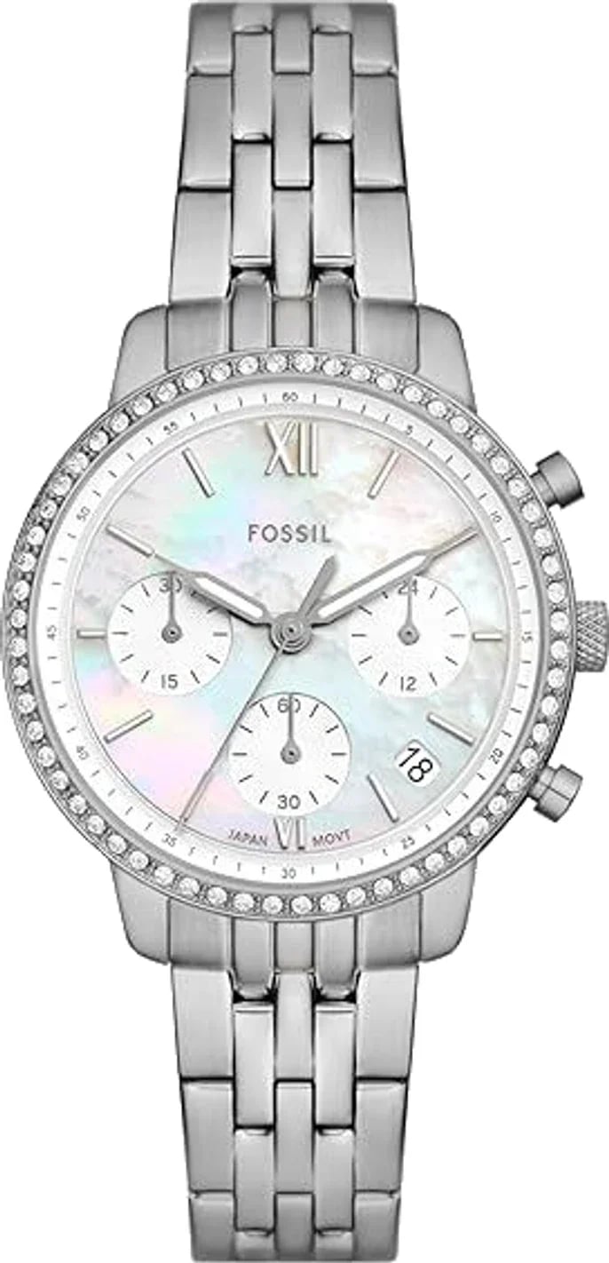 Montre Fossil ES5357 femme cadran blanc bracelet acier
