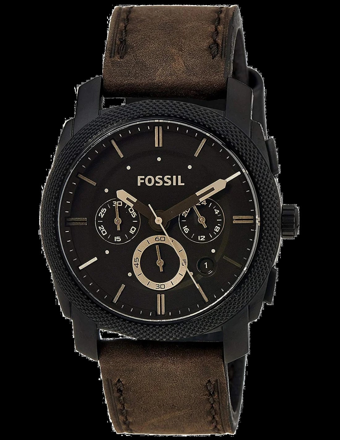 Montre Fossil Machine FS4656 homme cadran marron bracelet cuir