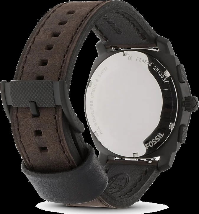 Fossil Machine FS4656 cadran marron index bâtons chronomètre analogique