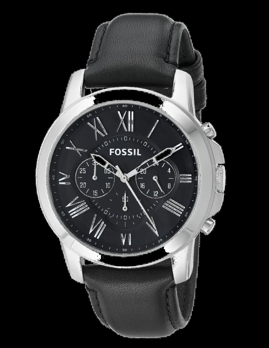 Montre Fossil FS4812 homme cadran noir bracelet cuir
