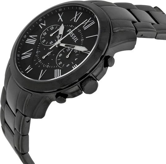 Fossil FS4832 bracelet acier noir boucle déployante profil