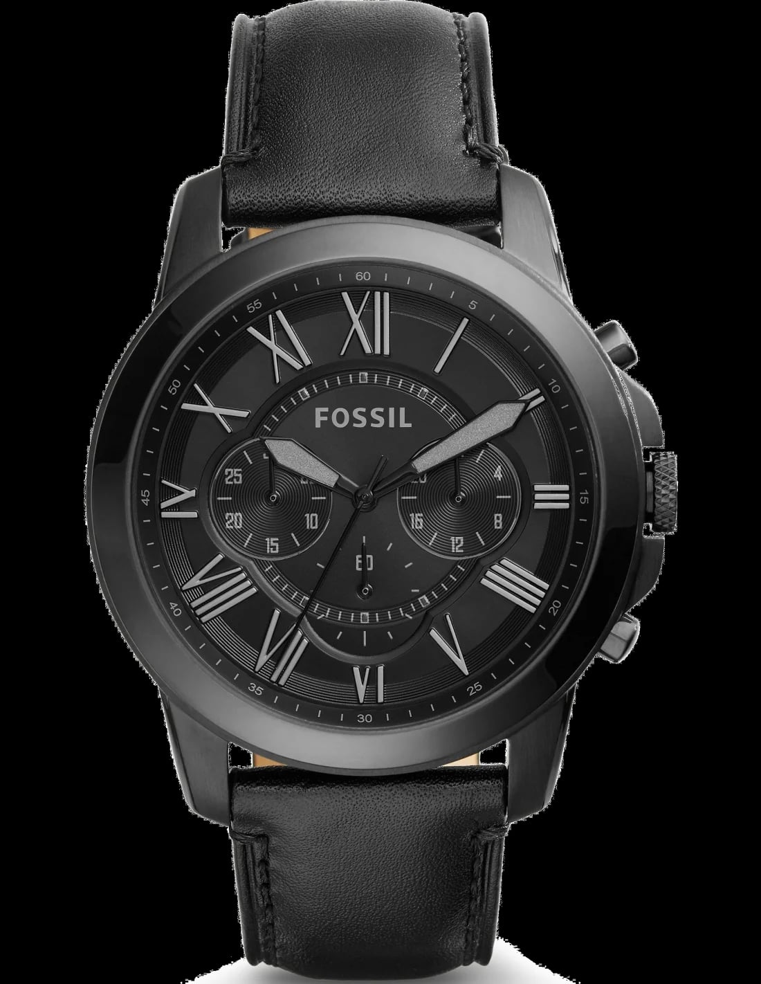 Montre Fossil FS5132 homme cadran noir bracelet cuir
