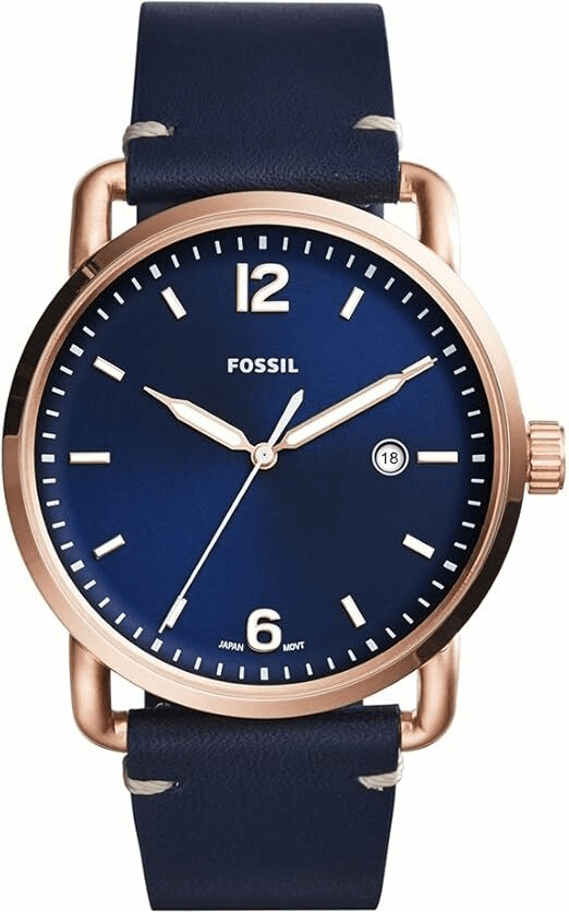 Montre Fossil FS5274 homme cadran bleu bracelet cuir