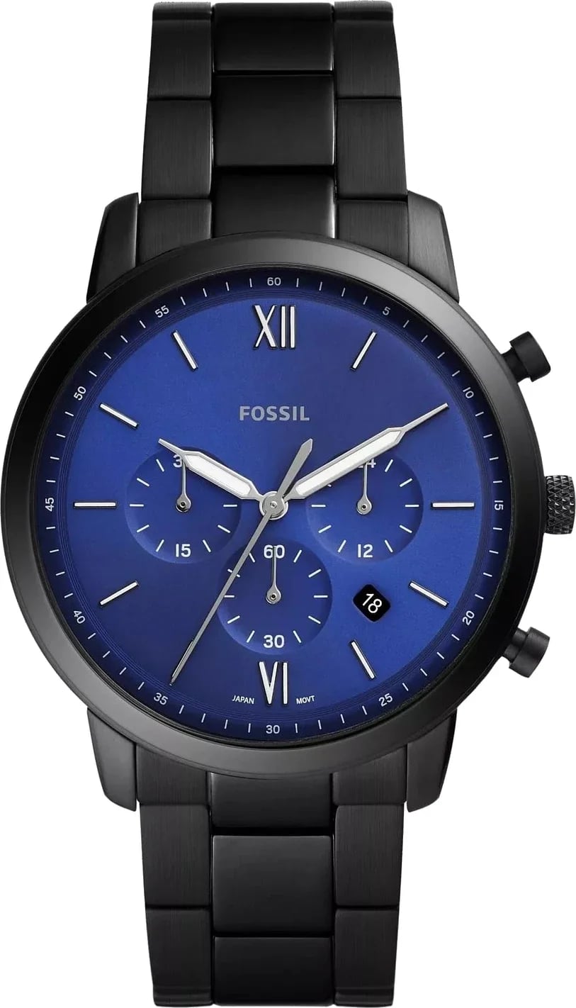 Montre Fossil FS5698 homme cadran bleu bracelet acier