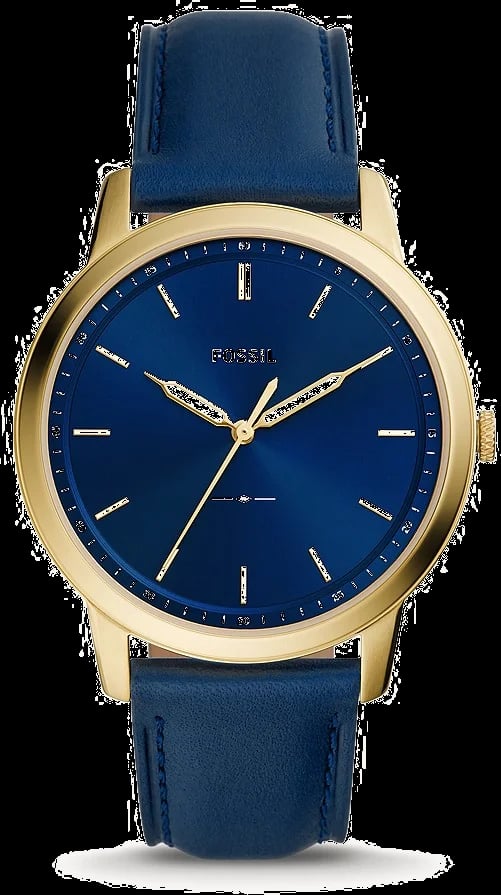 Montre homme Fossil FS5789 cadran bleu bracelet cuir marine