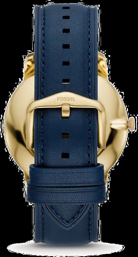 Fossil FS5789 Minimalist profil boîtier or 44mm cuir bleu