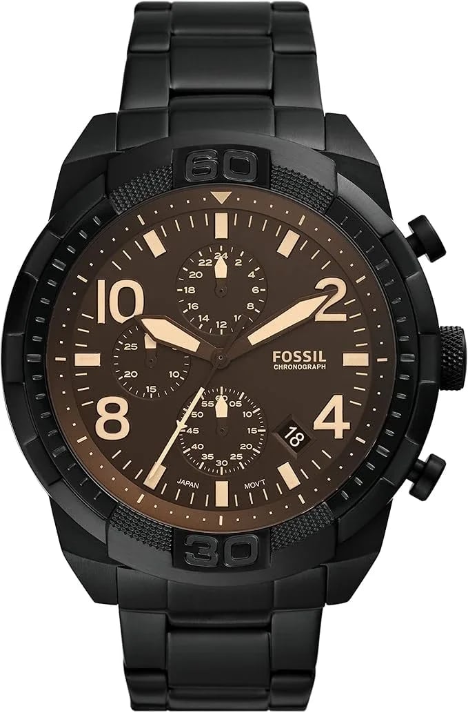 Montre Fossil FS5876 homme cadran marron bracelet acier