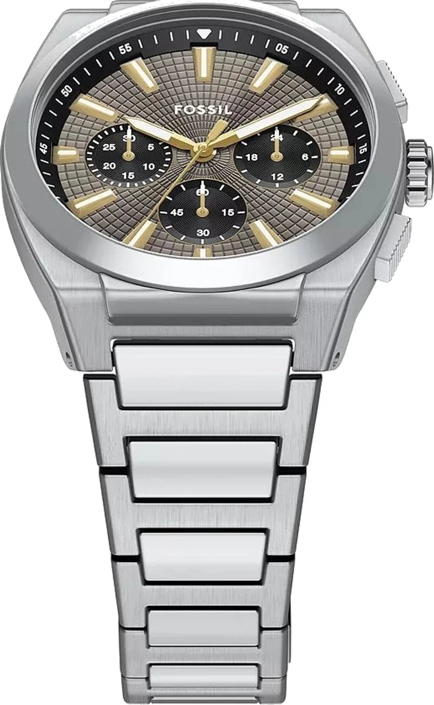 Montre Fossil FS6128 homme détail cadran gris
