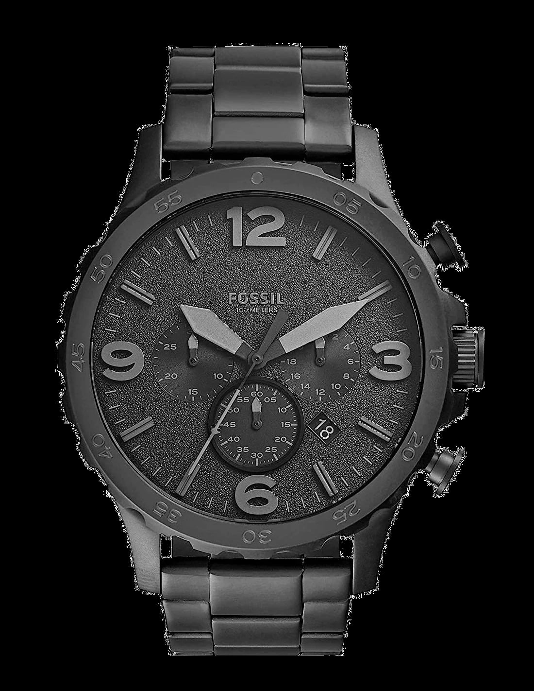 Montre Fossil JR1401 homme cadran noir bracelet acier inoxydable