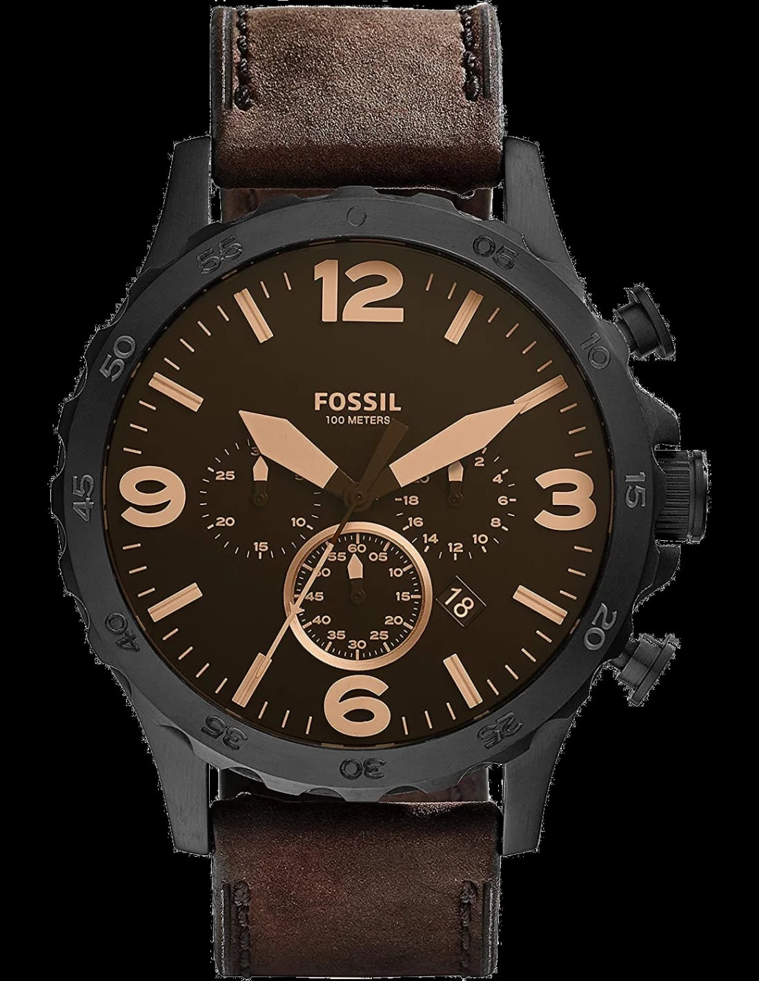 Montre Fossil JR1487 homme cadran marron bracelet cuir