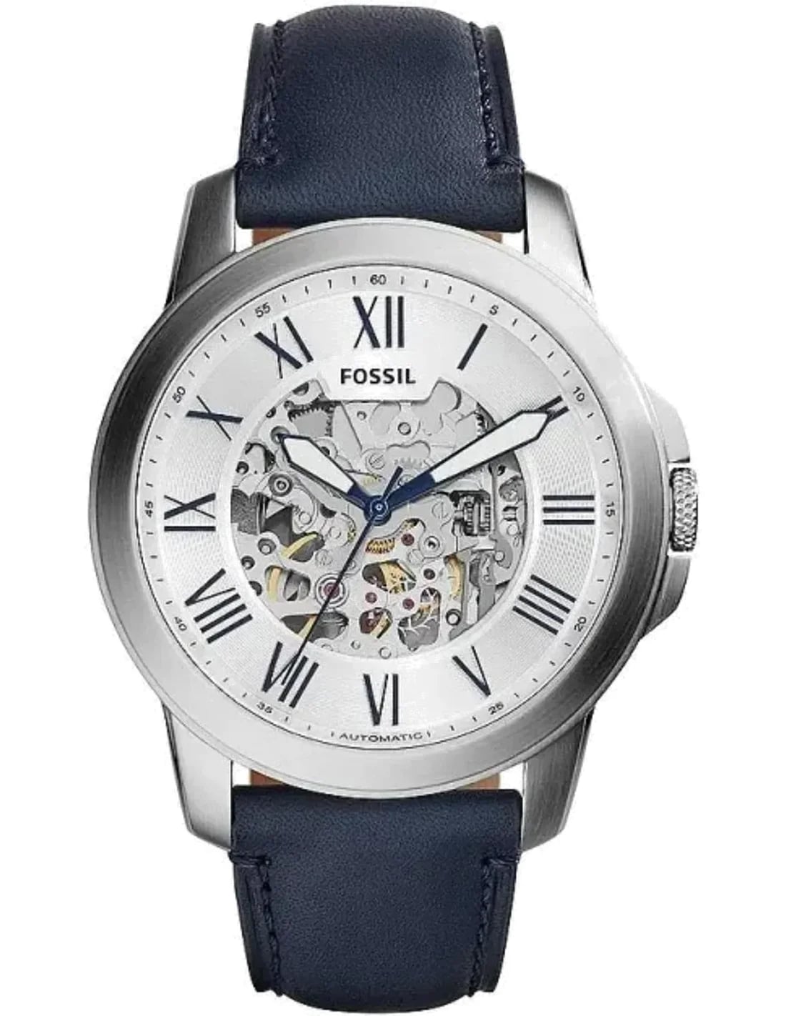 Montre Fossil ME3111 homme cadran blanc bracelet cuir