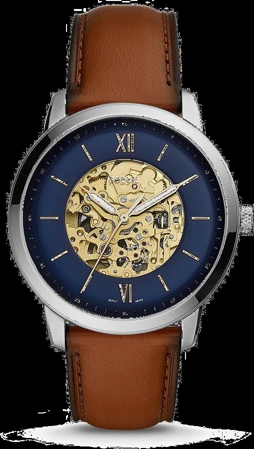 Montre Fossil ME3160 homme cadran bleu bracelet cuir