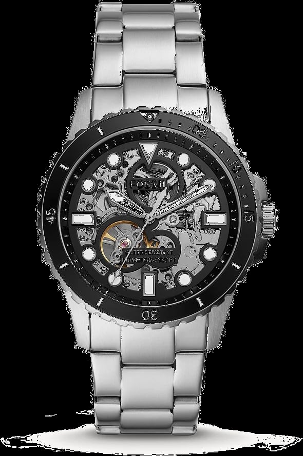 Montre Fossil ME3190 homme cadran noir bracelet acier