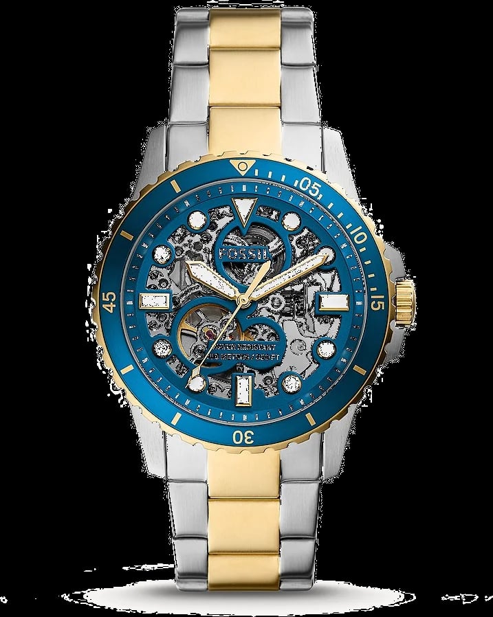 Montre Fossil ME3191 homme cadran bleu bracelet acier inoxydable