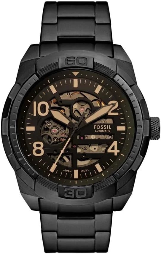 Montre Fossil ME3256 homme cadran noir bracelet acier