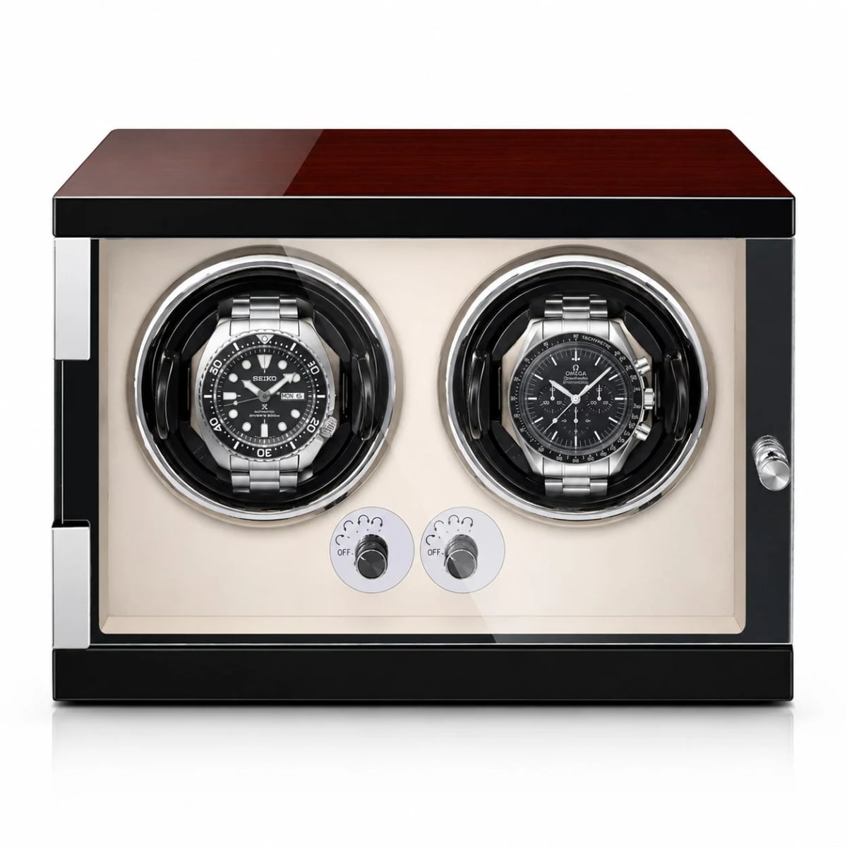 Remontoir à montre automatique Capri bois ébène 2 montres