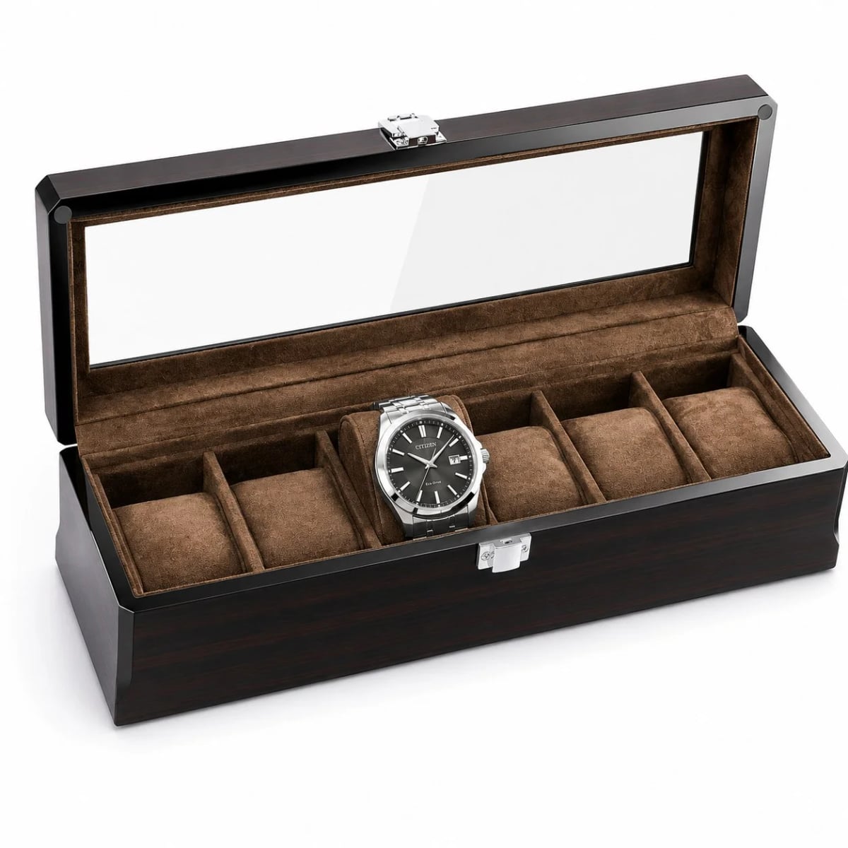 Montre Gasmann 260527-02 Boîte à montres Milan espresso à 6 compartiments en bois massif