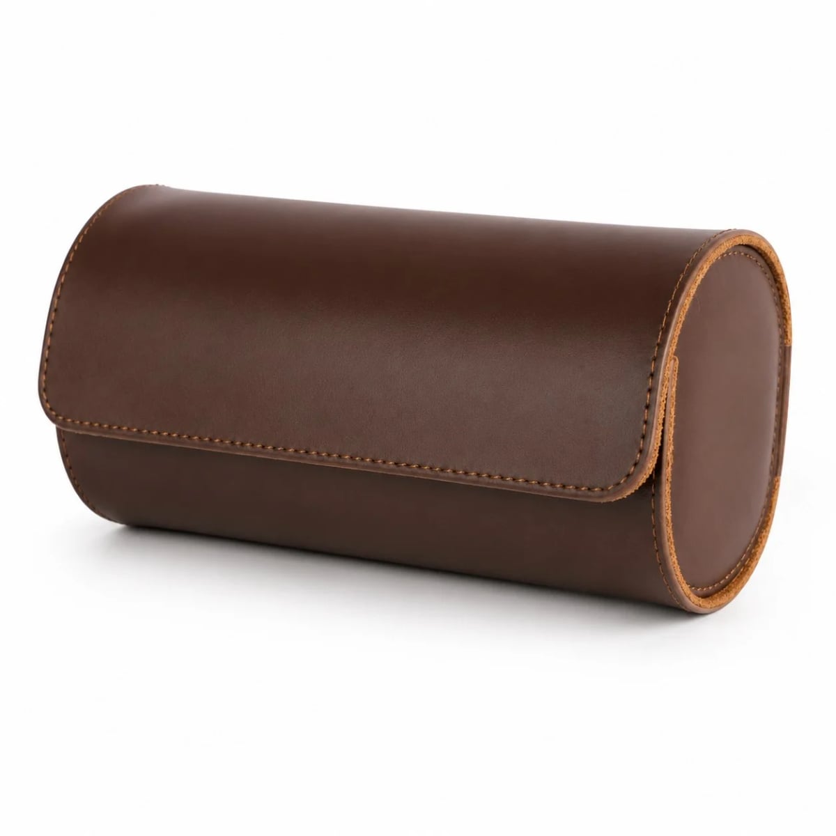 Pochette voyage Trieste marron pour 3 montres, fermeture rabat vue 3