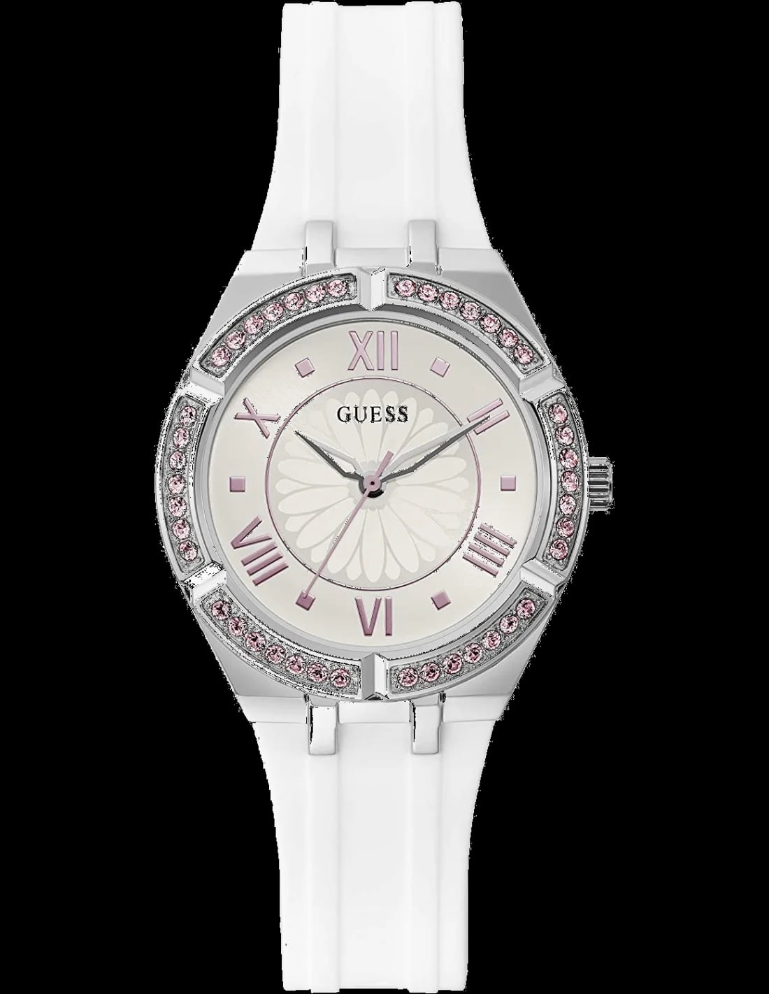 Montre Guess GW0032L1 femme cadran argent bracelet caoutchouc / silicone