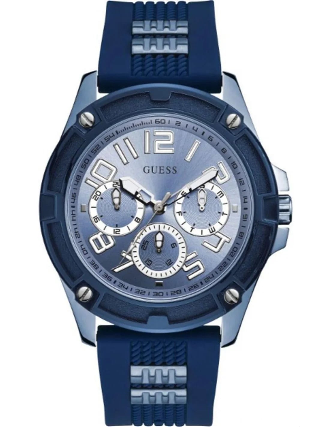 Montre Guess GW0051G4 homme cadran bleu bracelet silicone