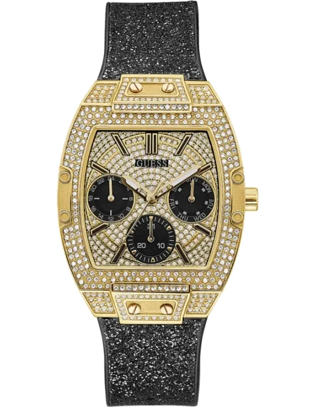Montre Guess GW0105L2 femme cadran doré bracelet caoutchouc / silicone