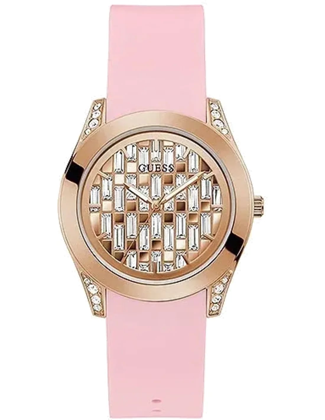 Montre Guess GW0109L2 femme cadran or rose bracelet caoutchouc / silicone