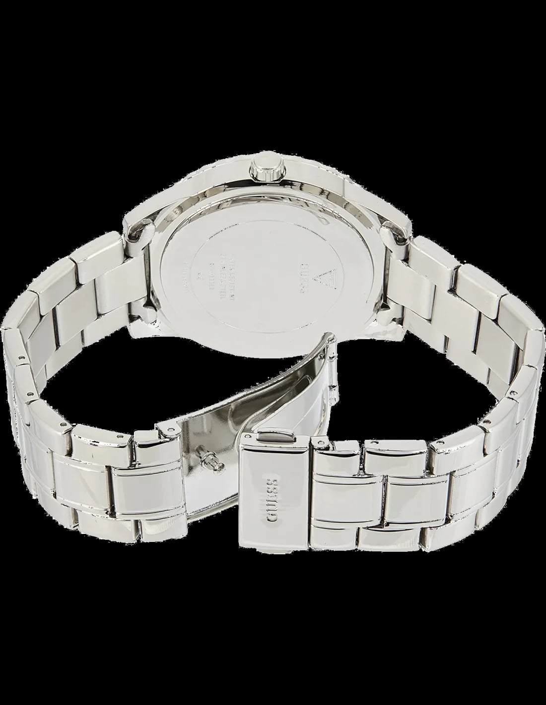 Profil boîtier Guess GW0111L1 en acier poli, lunette lisse, épaisseur fine pour un ajustement confortable