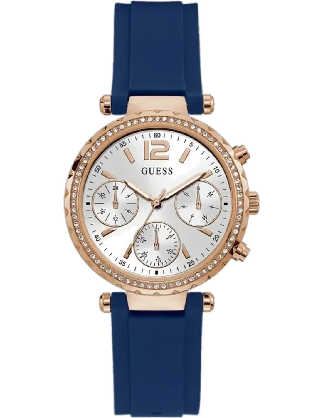 Montre Guess GW0113L3 femme cadran argent bracelet caoutchouc / silicone