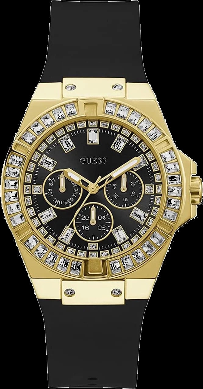 Montre Guess GW0118L1 femme cadran noir bracelet caoutchouc / silicone