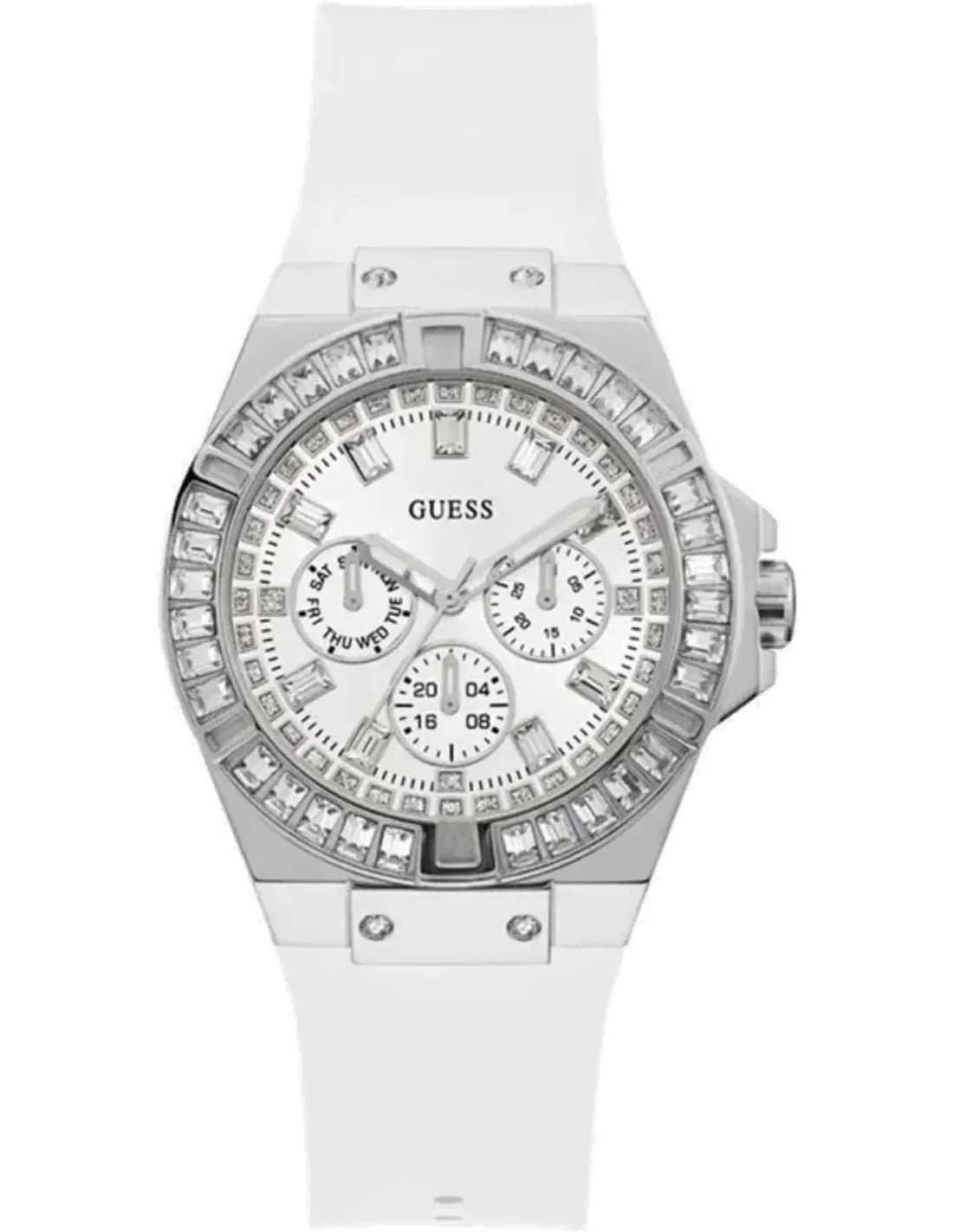 Montre Guess Venus GW0118L3 Bracelet en silicone blanc