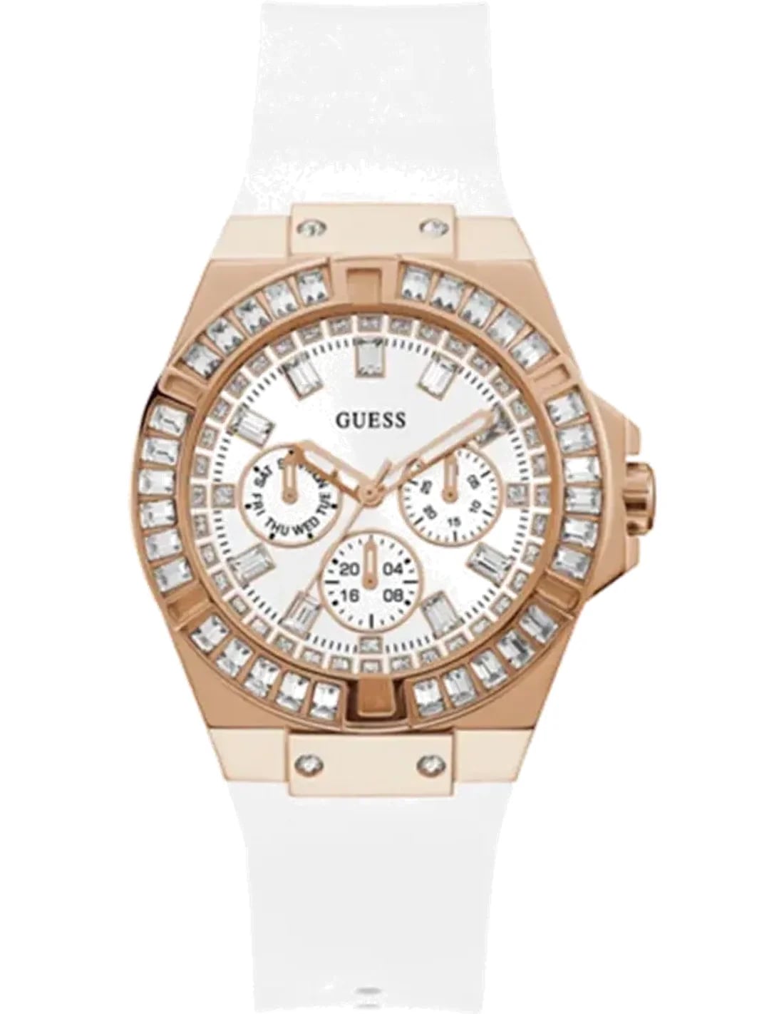 Montre Guess GW0118L4 femme cadran blanc bracelet caoutchouc / silicone