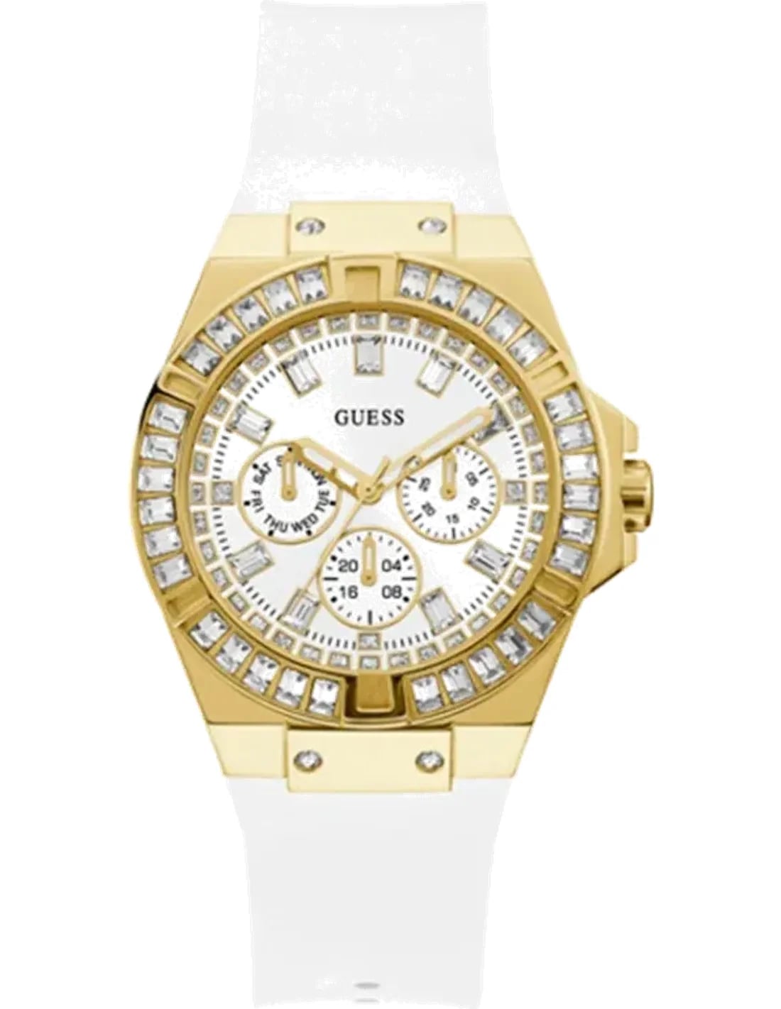 Montre Guess GW0118L5 femme cadran blanc bracelet caoutchouc / silicone