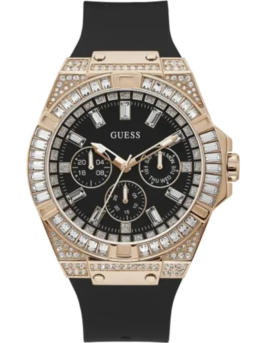 Montre Guess GW0208G4 homme cadran noir bracelet caoutchouc / silicone