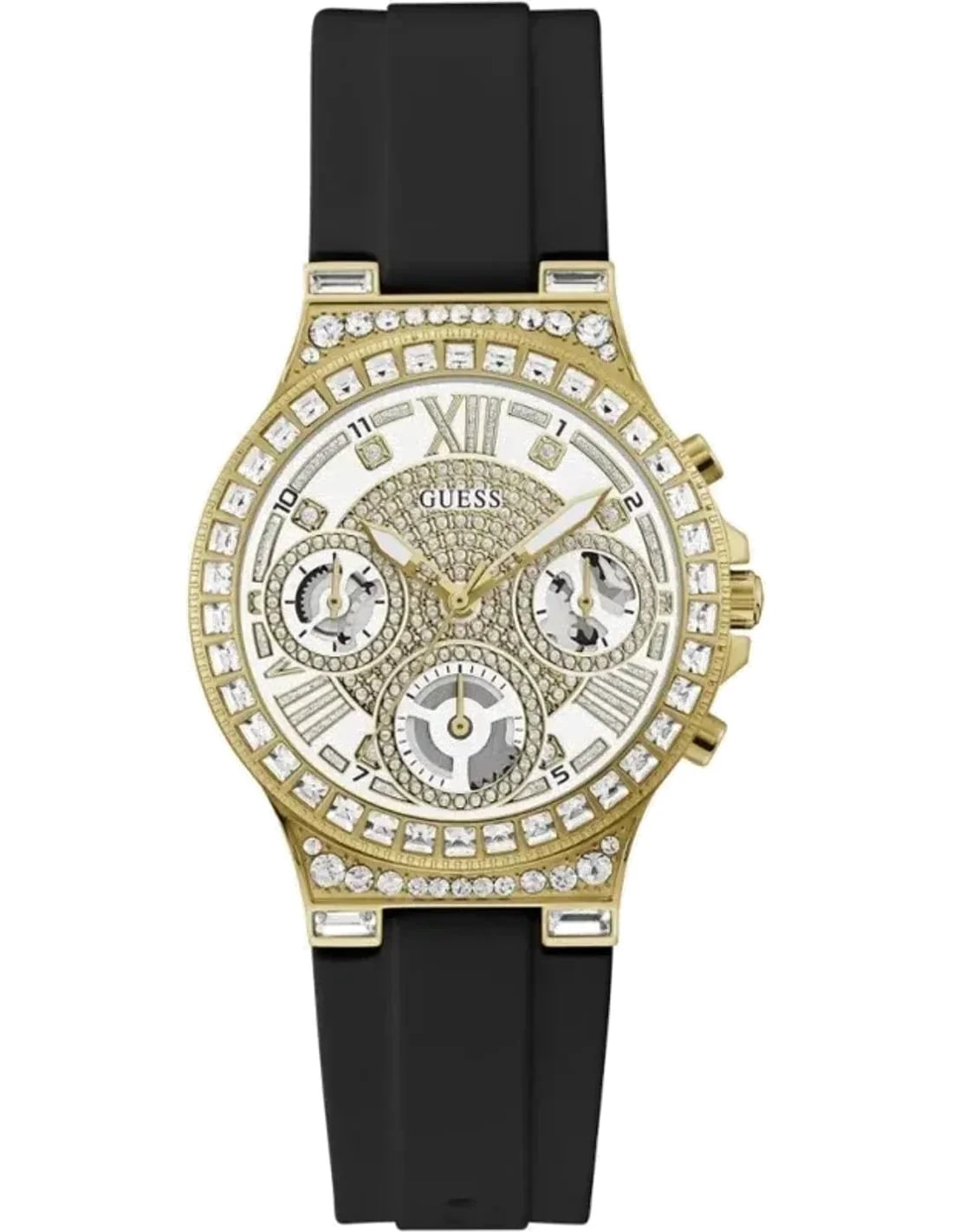 Montre Guess GW0257L1 femme cadran bicolore bracelet caoutchouc / silicone