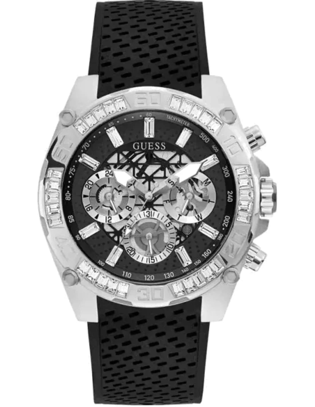 Montre Guess GW0333G1 homme cadran noir bracelet caoutchouc / silicone