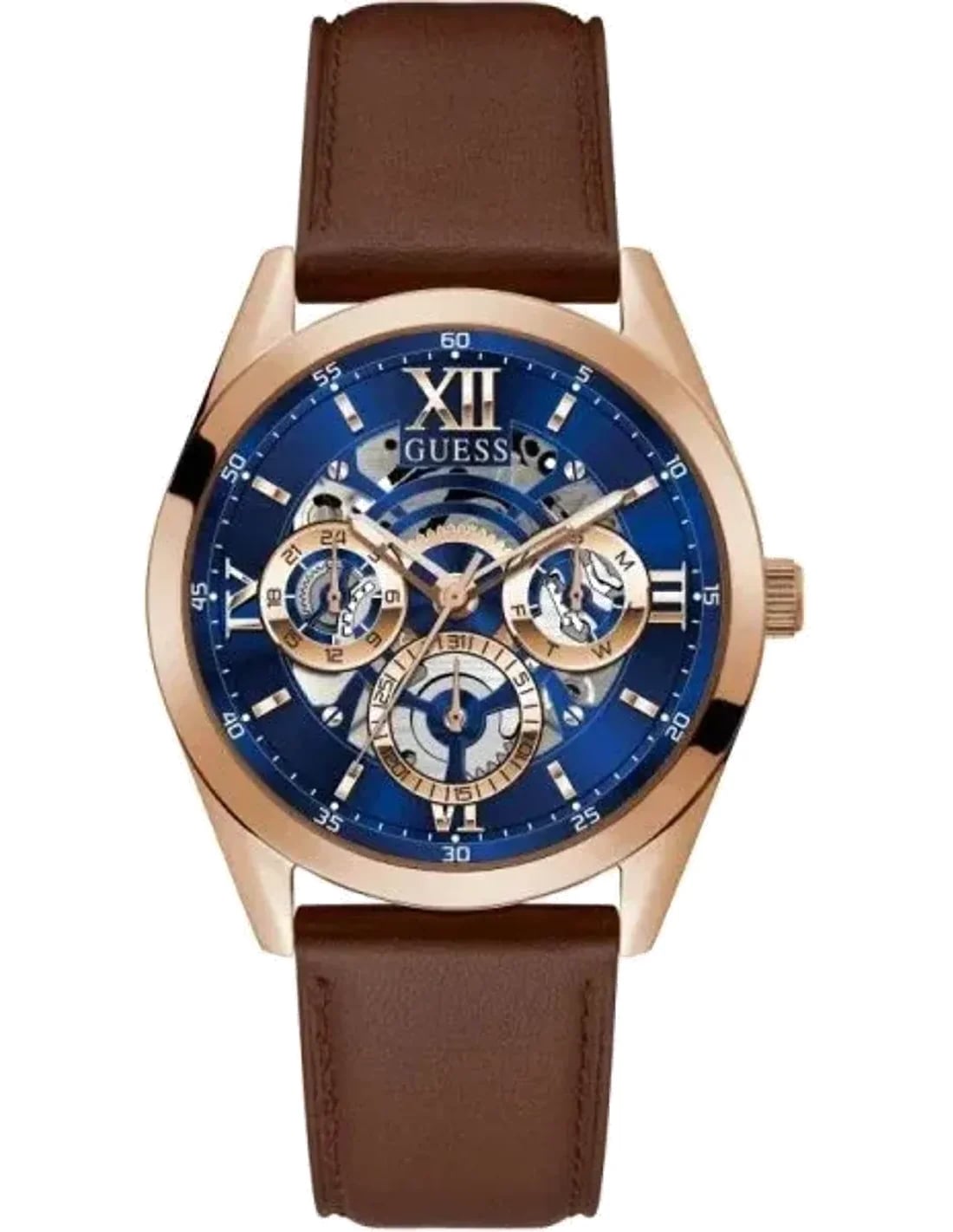Montre Guess GW0389G3 homme cadran bleu bracelet cuir