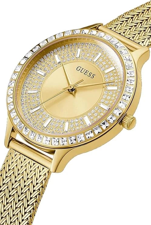 Guess GW0402L2 Soiree Gold Women's Watch, Rhinestone Case, Milanese Mesh view 2