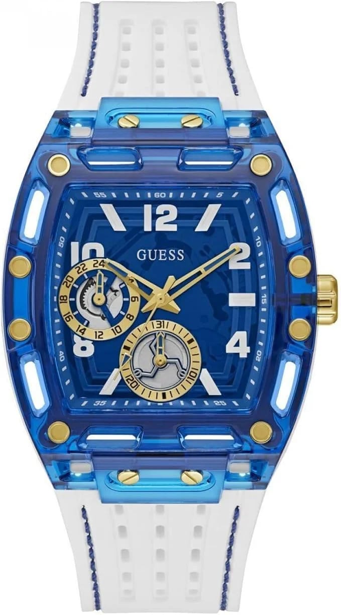 Montre Guess GW0499G6 homme cadran bleu bracelet silicone