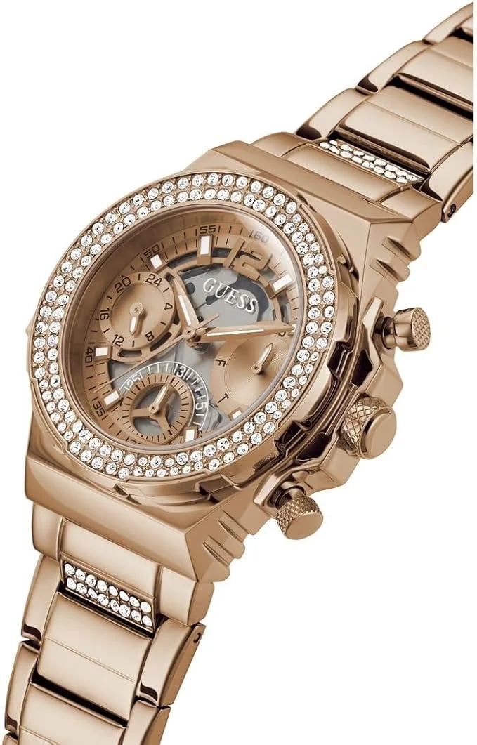 Montre Femme Guess Fusion GW0552L3 or rose bracelet maillons acier vue 2