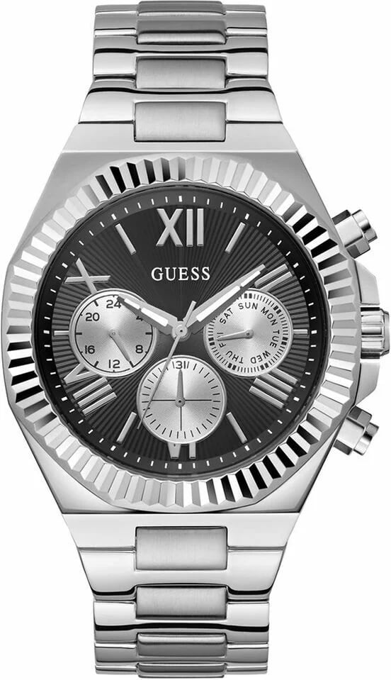 Montre Guess GW0703G1 homme cadran noir bracelet acier inoxydable