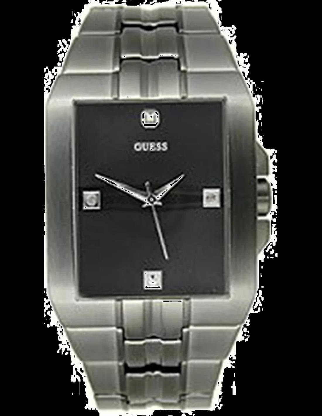 Montre Guess U12517G2 avec cadran noir orné de diamants, style chic et décontracté