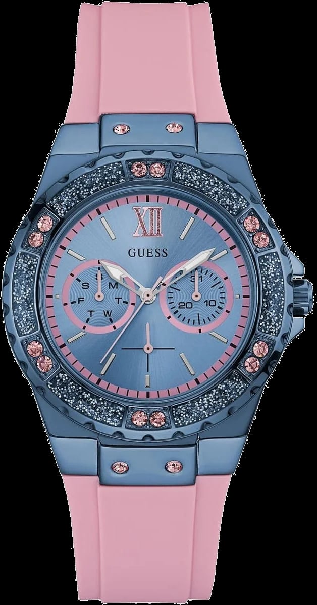 Montre Guess W0775L5 femme cadran violet bracelet caoutchouc / silicone