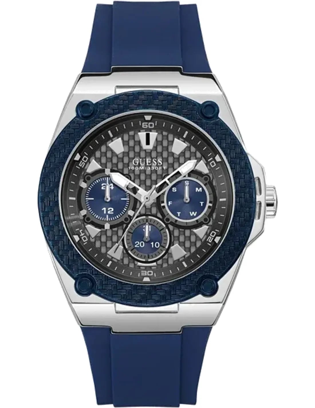 Montre Guess W1049G1 homme cadran gris bracelet caoutchouc / silicone