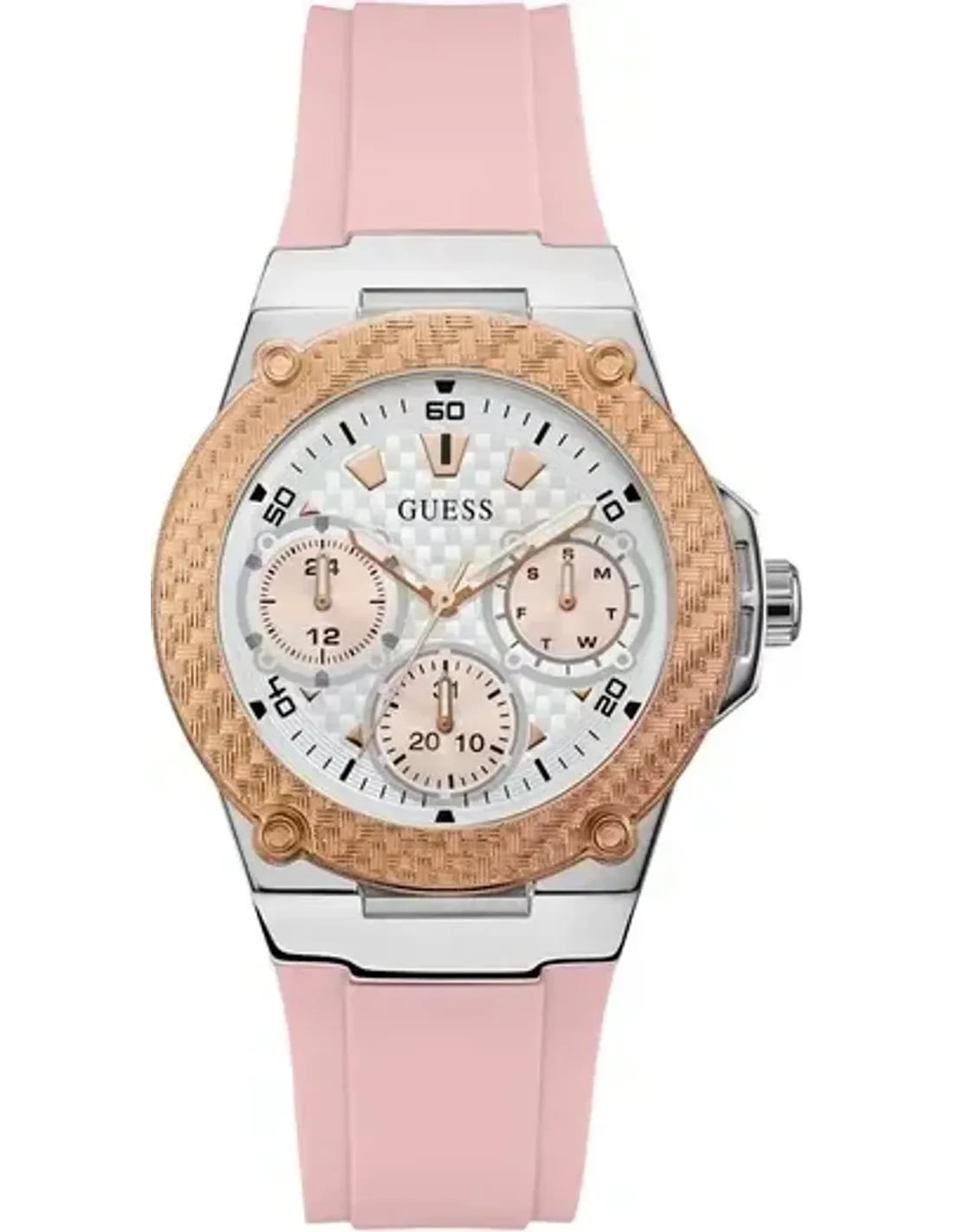Montre Guess W1094L4 femme cadran blanc bracelet caoutchouc / silicone