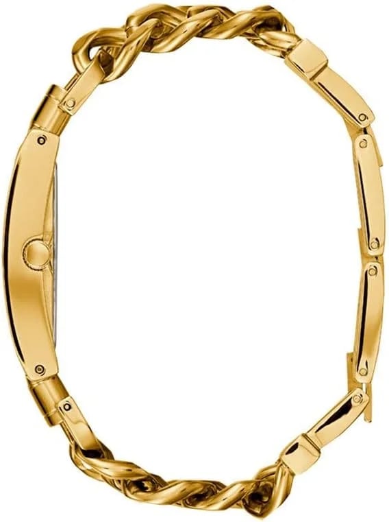 Montre Femme Guess Mod Heavy Metal W1117L2 dorée bracelet maille chaîne G-Link vue 2