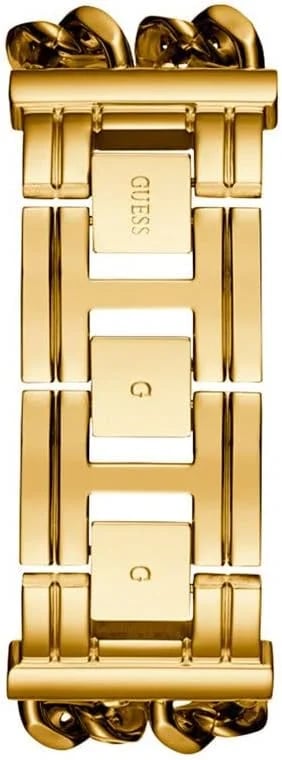Montre Femme Guess Mod Heavy Metal W1117L2 dorée bracelet maille chaîne G-Link vue 3