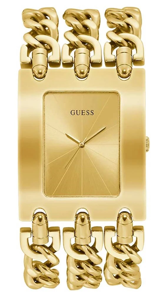 Guess W1274L2 Heavy Metal Gold Women's Watch with Stainless Steel Chain Bracelet