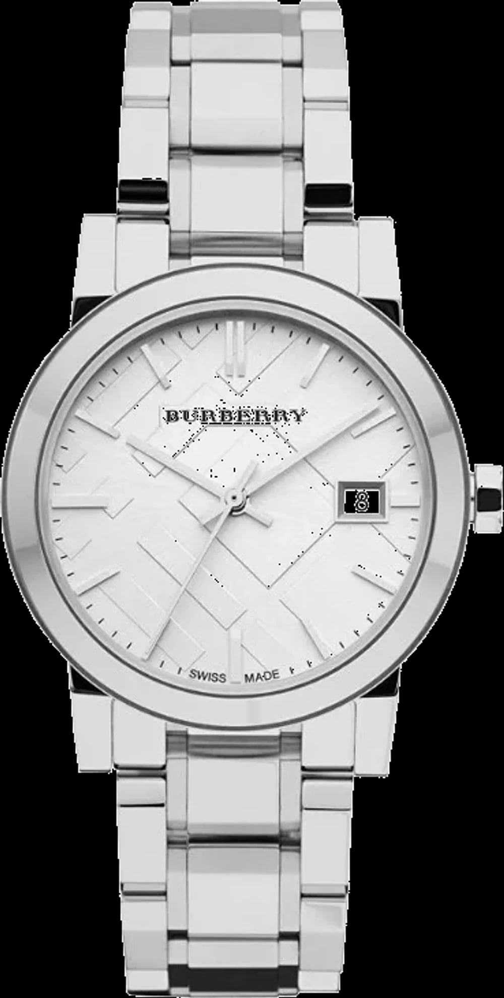Montre Burberry BU9100 femme cadran argent bracelet acier inoxydable