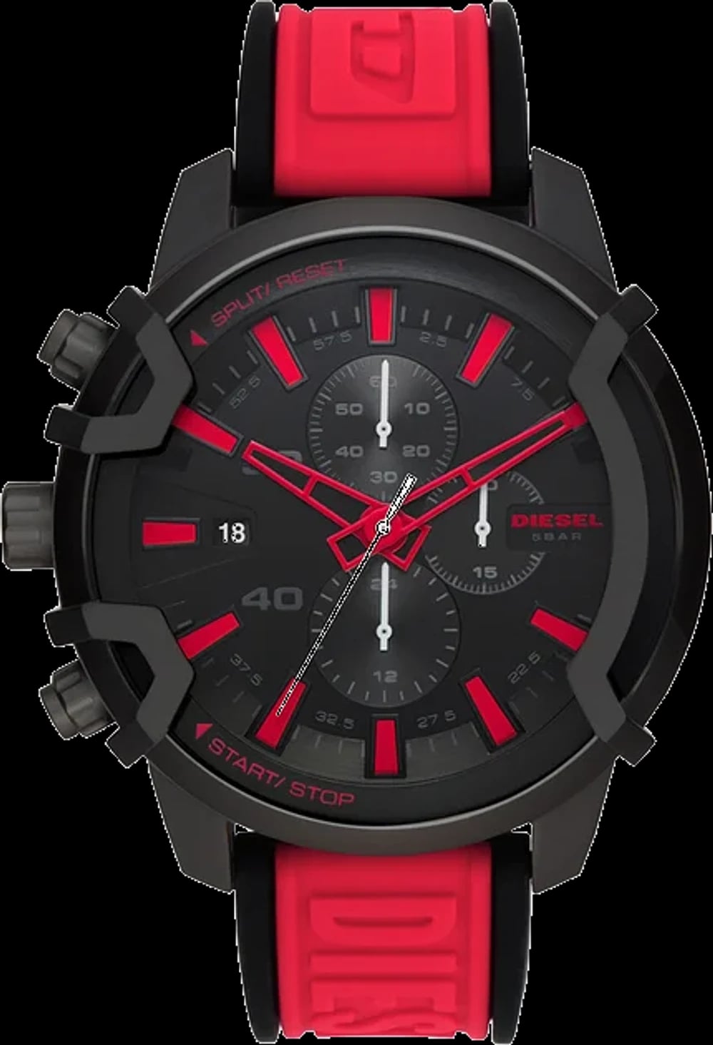 Montre Diesel DZ4530 homme cadran noir bracelet caoutchouc / silicone